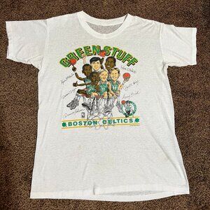 Vintage 80s NBA Boston Celtics Green Stuff T-Shirt Men’s Size Medium